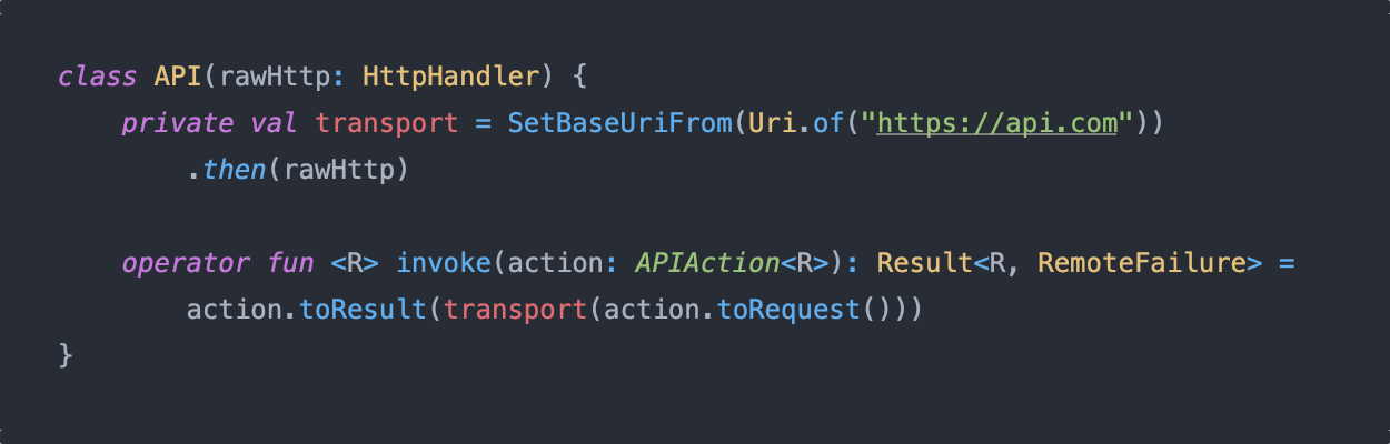 Defining an API action